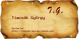 Timcsák György névjegykártya